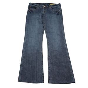 Seven7 Pants Womens 31 Blue Bootcut Mid Rise Denim Pocket Embroidered Jeans